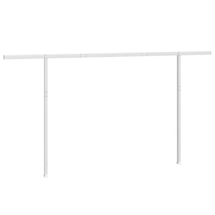 Durable White Awning Post Set Sturdy Iron Construction, 177.2" x 96.5" Ideal for Terrace, Balcony, or Garden - Image 4