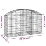 Premium Arched Gabion Basket - Durable Galvanized Iron 59.1"x19.7"x31.5"/39.4" for Decorative & Functional Garden Barriers - Image 4