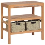 Solid Teak Bathroom Vanity Cabinet with 2 Baskets - 29.1" x 17.7" x 29.5" | Elegant & Durable