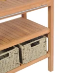 Solid Teak Bathroom Vanity Cabinet with 2 Baskets - 29.1" x 17.7" x 29.5" | Elegant & Durable - Image 4