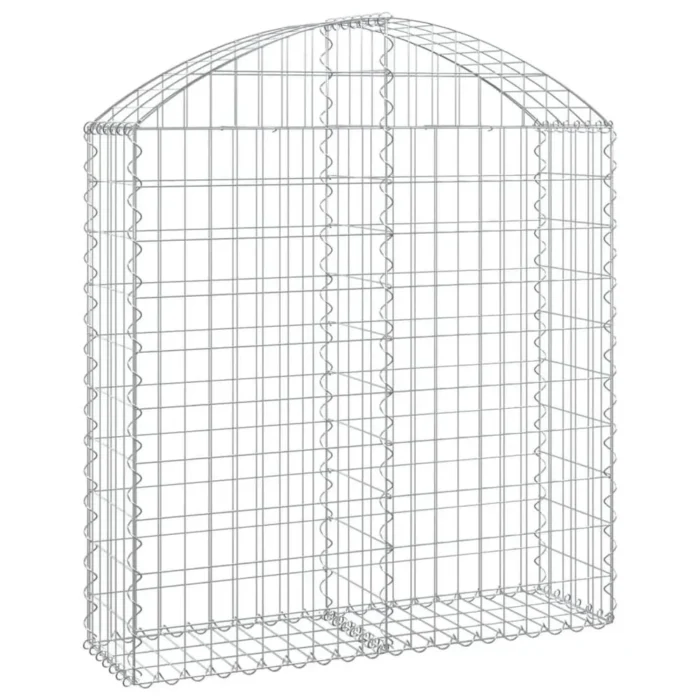 Arched Gabion Basket 39.4"x11.8"x39.4"/47.2" - Durable Galvanized Iron Garden Barrier & Decorative Wall - Image 1