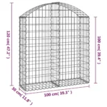 Arched Gabion Basket 39.4"x11.8"x39.4"/47.2" - Durable Galvanized Iron Garden Barrier & Decorative Wall - Image 4