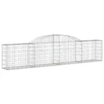 Durable Arched Gabion Basket - Stylish Garden Barriers 118.1"x11.8"x23.6"/31.5" Galvanized Iron
