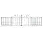 Durable Arched Gabion Basket - Stylish Garden Barriers 118.1"x11.8"x23.6"/31.5" Galvanized Iron - Image 2