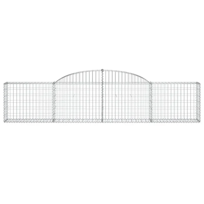 Durable Arched Gabion Basket - Stylish Garden Barriers 118.1"x11.8"x23.6"/31.5" Galvanized Iron - Image 2