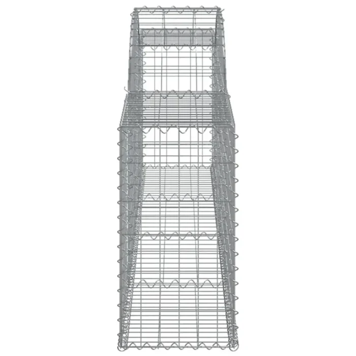 Durable Arched Gabion Basket - Stylish Garden Barriers 118.1"x11.8"x23.6"/31.5" Galvanized Iron - Image 3