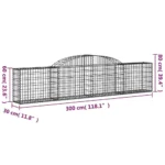 Durable Arched Gabion Basket - Stylish Garden Barriers 118.1"x11.8"x23.6"/31.5" Galvanized Iron - Image 4