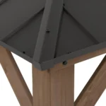 Durable & Stylish 13 ft. x 15 ft. Cedar Framed Gazebo with Brown Steel 2-tier Hip Roof - Perfect for Any Outdoor Space - Image 4