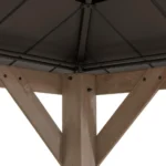 Durable & Stylish 13 ft. x 15 ft. Cedar Framed Gazebo with Brown Steel 2-tier Hip Roof - Perfect for Any Outdoor Space - Image 5