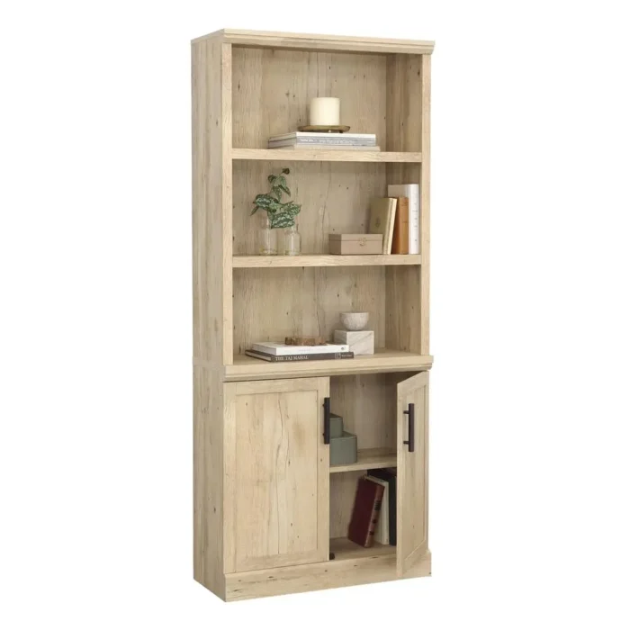 Elegant 5-Shelf Library Bookcase in Prime Oak - Cottage Style Furniture - Image 6