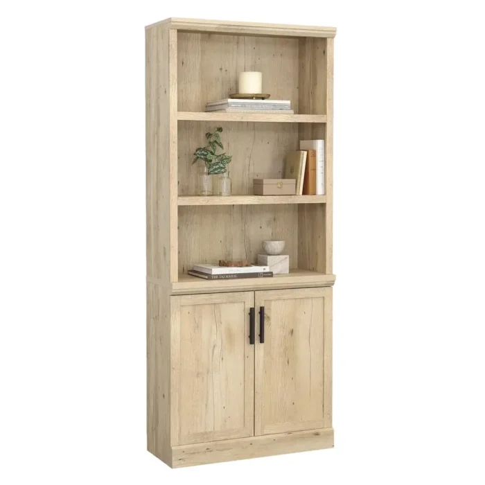 Elegant 5-Shelf Library Bookcase in Prime Oak - Cottage Style Furniture - Image 7