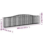 Durable Arched Gabion Basket 157.5"x11.8"x31.5"/39.4" - Galvanized Iron Garden Wall | Weather-Resistant & Stylish - Image 4