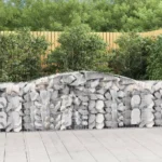 Durable Arched Gabion Basket | Galvanized Iron Garden Barrier & Decorative Retaining Wall, 157.5''x19.7''x31.5''/39.4'' - Image 5