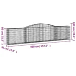 Durable Arched Gabion Basket 157.5"x11.8"x31.5"/39.4" - Galvanized Iron, Decorative & Sound-Insulating Garden Barrier - Image 4