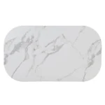 Modern 7-Piece Dining Table Set with Faux Marble - Compact 55-Inch Kitchen Table Set for 6, Black & White - Image 12