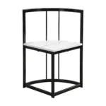 Modern 7-Piece Dining Table Set with Faux Marble - Compact 55-Inch Kitchen Table Set for 6, Black & White - Image 14