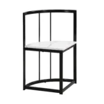 Modern 7-Piece Dining Table Set with Faux Marble - Compact 55-Inch Kitchen Table Set for 6, Black & White - Image 15