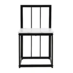 Modern 7-Piece Dining Table Set with Faux Marble - Compact 55-Inch Kitchen Table Set for 6, Black & White - Image 16