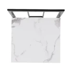 Modern 7-Piece Dining Table Set with Faux Marble - Compact 55-Inch Kitchen Table Set for 6, Black & White - Image 18