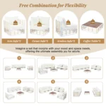 Modern Minimalist 7-Piece Metal Patio Sectional Sofa Set - All-Weather, Indoor/Outdoor Conversational Furniture, White - Image 7