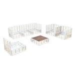 Modern Minimalist 7-Piece Metal Patio Sectional Sofa Set - All-Weather, Indoor/Outdoor Conversational Furniture, White - Image 15