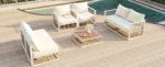 Modern Minimalist 7-Piece Metal Patio Sectional Sofa Set - All-Weather, Indoor/Outdoor Conversational Furniture, White - Image 25