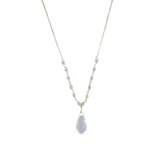 Elegant Beaded Bailey Necklace in Moonstone Handmade, Hypoallergenic 18" Chain