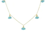 Elegant Chalcedony Gold Cluster Necklace - Handcrafted & Hypoallergenic, Adjustable 16-19"