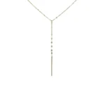 Elegant Gold Chain Tassel Drop Necklace - Stainless Steel, 16" with 3.25" Drop | A Blonde and Her Bag