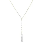 Elegant Gold Chain Pearl Drop Tassel Necklace - 16" with 3.25" Drop | A Blonde and Her Bag