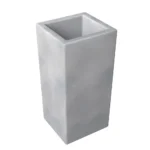 Exquisite Terra Series Poly Stone Planter in Aged Concrete - Durable Fiberstone & MGO Clay, 7.9" x 7.9" x 19.7" for Indoor/Outdoor Use - Image 4