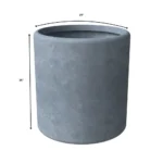 Elegant Poly Stone Cylindrical Planter - Aged Concrete, 24" Diameter, 26" High - Durable & Weather-Resistant Planter with Drainage Holes - Image 5