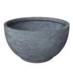 Grove Series Hemisphere Poly Clay Planter - 12.4" Dia, 7.1" High | Aged Concrete | Indoor/Outdoor Weather-Resistant Planter - Image 2