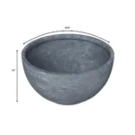 Grove Series Hemisphere Poly Clay Planter - 12.4" Dia, 7.1" High | Aged Concrete | Indoor/Outdoor Weather-Resistant Planter - Image 5