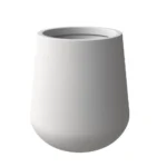 Elegant Orchid Series Poly Stone Planter in White 17.7" Dia x 17.7" High | Durable & Stylish Fiberstone MGO Clay Planter with Drainage Holes