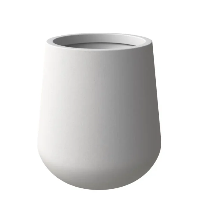 Elegant Orchid Series Poly Stone Planter in White 17.7" Dia x 17.7" High | Durable & Stylish Fiberstone MGO Clay Planter with Drainage Holes - Image 1