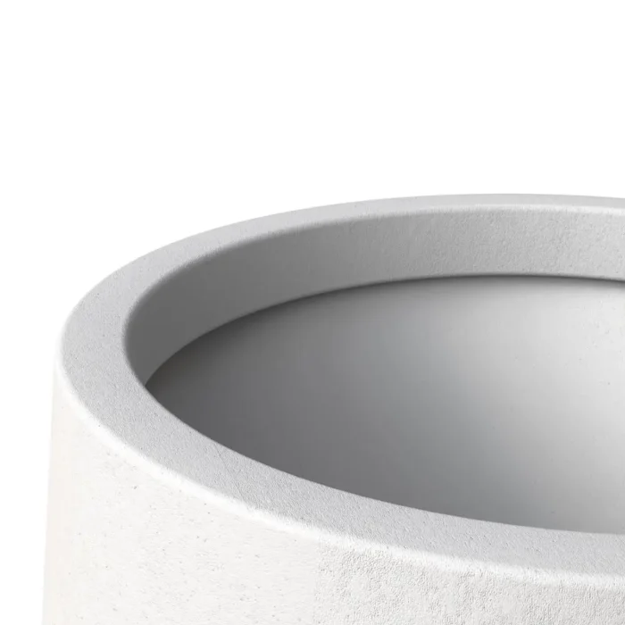 Elegant Orchid Series Poly Stone Planter in White 17.7" Dia x 17.7" High | Durable & Stylish Fiberstone MGO Clay Planter with Drainage Holes - Image 3