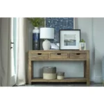 Esther 3-Drawer Storage Console Table in Natural Sheesham Rustic, Stylish, and Durable