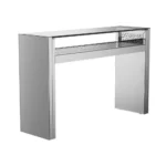 Edna 1-Shelf Silver Console Table - Contemporary Chic with Floating Glass Top - Image 2