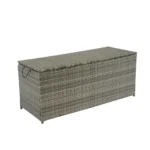 Outdoor Storage Box, 113 Gallon Wicker Patio Deck Box with Lid - Grey Wicker | Weatherproof & Stylish Storage Solution - Image 4