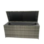 Outdoor Storage Box, 113 Gallon Wicker Patio Deck Box with Lid - Grey Wicker | Weatherproof & Stylish Storage Solution - Image 5