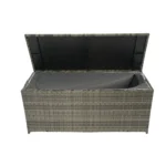 Outdoor Storage Box, 113 Gallon Wicker Patio Deck Box with Lid - Grey Wicker | Weatherproof & Stylish Storage Solution - Image 7