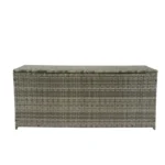 Outdoor Storage Box, 113 Gallon Wicker Patio Deck Box with Lid - Grey Wicker | Weatherproof & Stylish Storage Solution - Image 9
