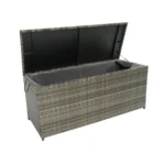 Outdoor Storage Box, 113 Gallon Wicker Patio Deck Box with Lid - Grey Wicker | Weatherproof & Stylish Storage Solution - Image 10