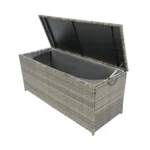 Outdoor Storage Box, 113 Gallon Wicker Patio Deck Box with Lid - Grey Wicker | Weatherproof & Stylish Storage Solution - Image 13