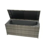 Outdoor Storage Box, 113 Gallon Wicker Patio Deck Box with Lid - Grey Wicker | Weatherproof & Stylish Storage Solution - Image 17