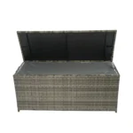 Outdoor Storage Box, 113 Gallon Wicker Patio Deck Box with Lid - Grey Wicker | Weatherproof & Stylish Storage Solution - Image 22