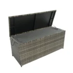 Outdoor Storage Box, 113 Gallon Wicker Patio Deck Box with Lid - Grey Wicker | Weatherproof & Stylish Storage Solution - Image 25