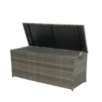 Outdoor Storage Box, 113 Gallon Wicker Patio Deck Box with Lid - Grey Wicker | Weatherproof & Stylish Storage Solution - Image 29