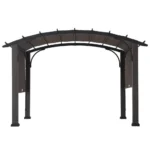 Elegant 10 x 12 ft. Dylon Arched Roof Pergola with Adjustable Canopy - Matte Black Steel Frame - Image 2